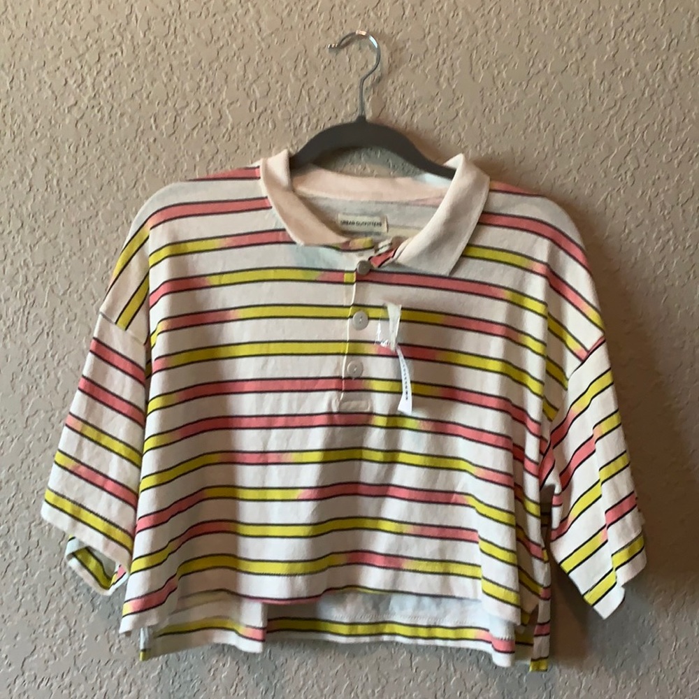 Urban outfitters cropped striped polo